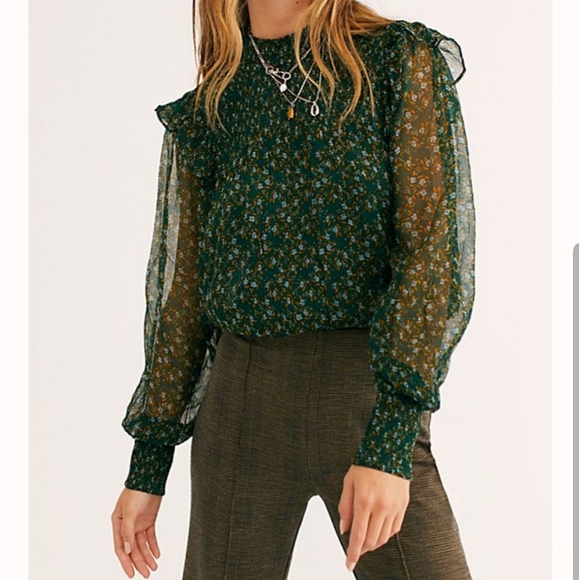Free People Tops - Free People Roma Top in Hunter Green